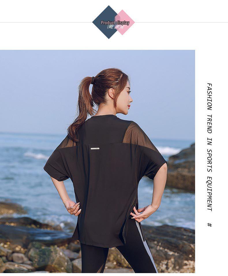 Plus Size Women's Quick-Dry Yoga T-Shirt - Short Sleeve, Loose Fit, 200 Jin, Summer Activewear