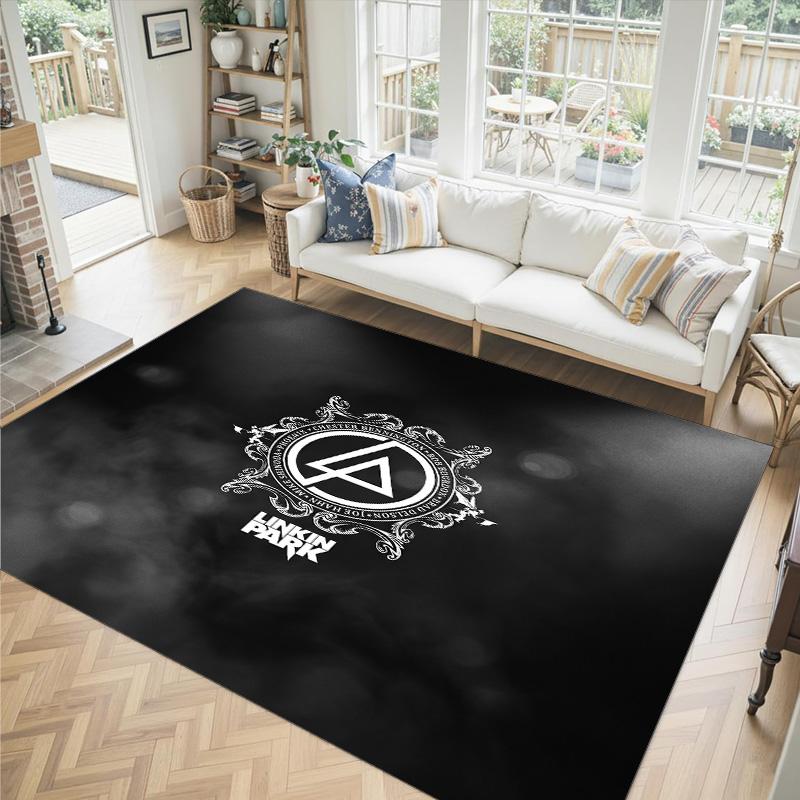 Linkin Park Design Crystal Velvet Carpet Cozy Non?Slip Printed Rug For Bedroom Living Room Entrance