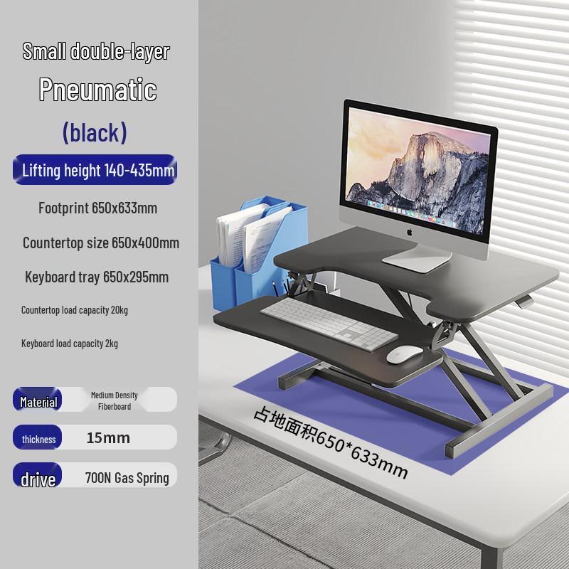 Estação de Trabalho de Mesa Ajustável em Altura para Monitor e Laptop