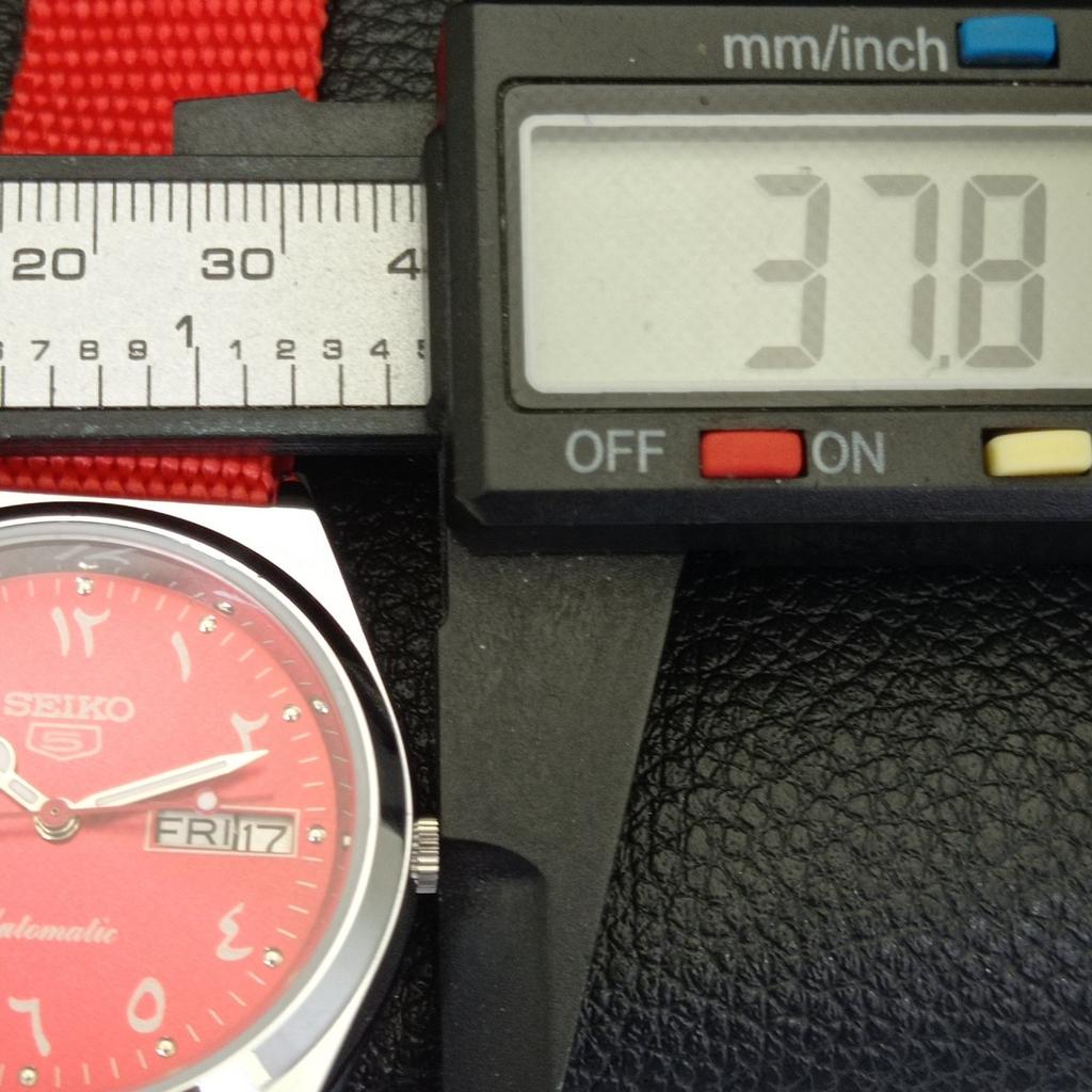REFURBISHED SEIKO 5 AUTOMATIC 6309A VINTAGE JAPAN MENS RED DIAL WATCH a441333-5