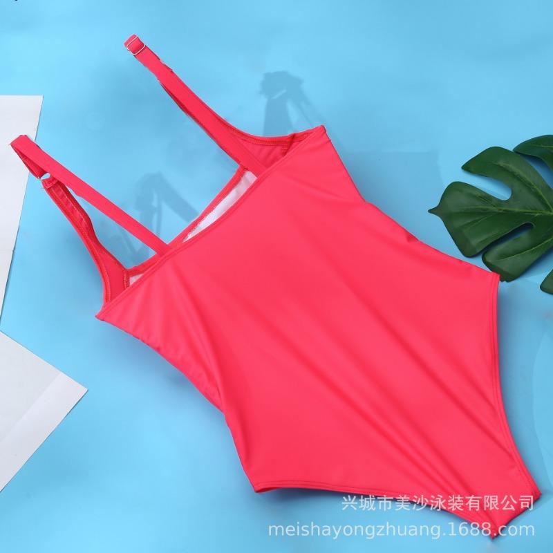 Damen Blau Einteiler Badeanzug Raffung Bauchkontrolle Breiter Träger Badehose