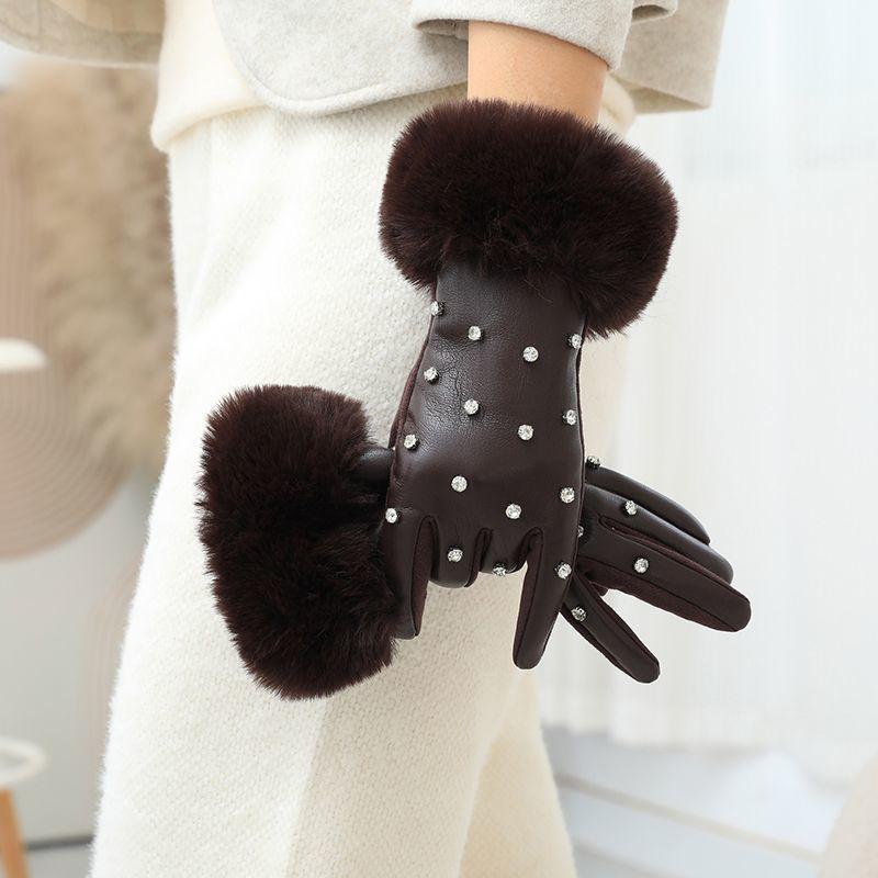 Gloves Women's Winter Warm and Cold Women's Winter Gloves Riding Touch Screen Gloves