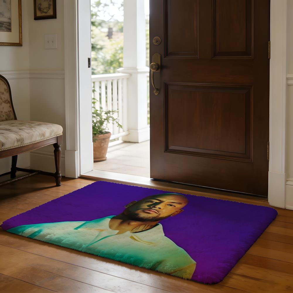 Rapper BBooba Floor Mat Soft Flannel Absorbent Mat Non-Slip Rug Home Bedroom Bathroom