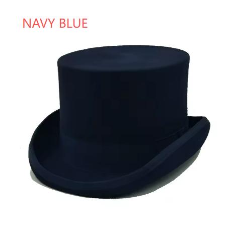 

Light Yellow High Top hat Wool Magician high hat British hard top hat Color Cylinder Hat For Women court flat hat President hat XL 61