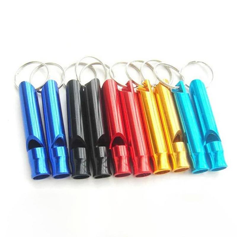 Small Multifunctional Aluminum Emergency Survival Whistle Keychain Camping Hiking Outdoor Tool Training Whistle
