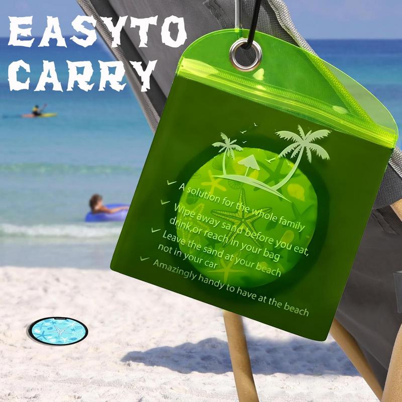Sand Removal Bag Portable Waterproof Sand Remover Brush Soft Reusable Surf Feet Removal Accessories Beach Powder Cleaner Pouch