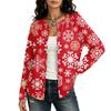 Women's Christmas Printed Long Sleeve Cardigan for Holiday Party