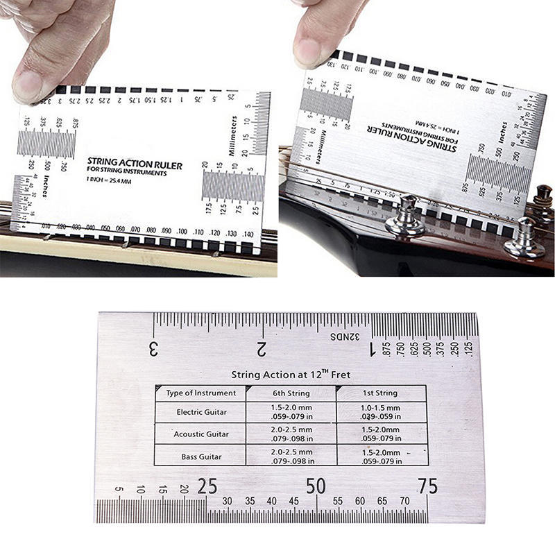 Steel String Action Gauge Ruler Guide Setup Measuring Luthier For Guitar Bass