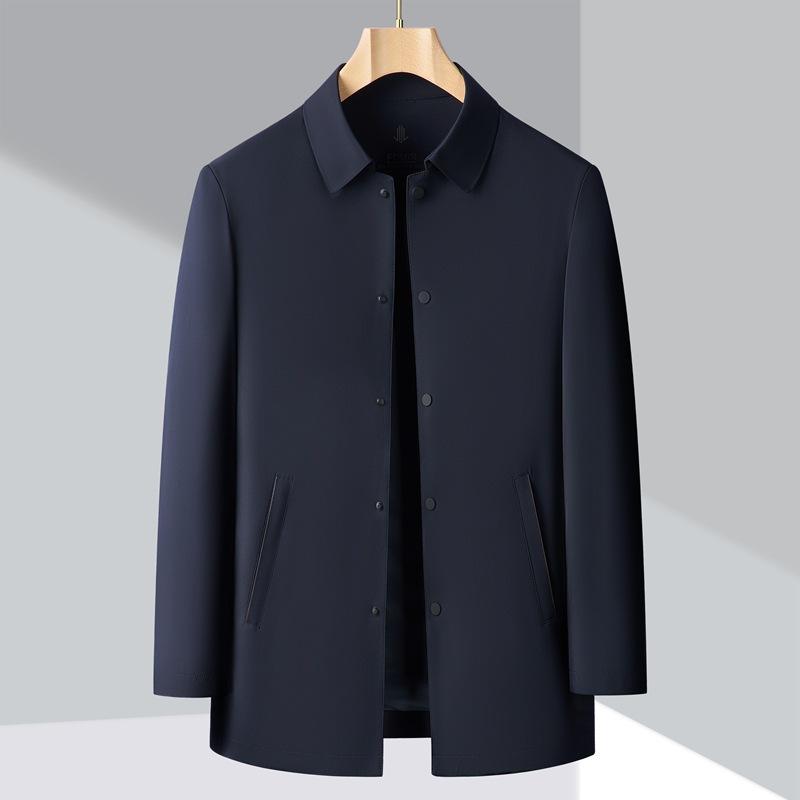 

Модная универсальная куртка мужская весна и осень новая деловая повседневная однобортная куртка с лацканами повседневная куртка 4XL темно-синий