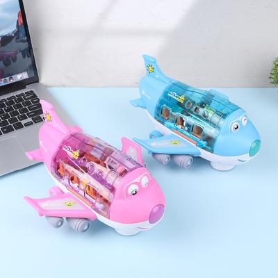 360° Rotating Electric Plane Airplane Toys For Kids Bump And Go Action Toddler Toy Plane With Led Flashing Light Sound