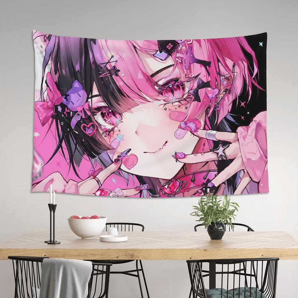 Colorful Anime Girl Tapestry Wall Hanging Blanket Tapestry Home Decor Items Wall Decorations