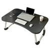 Folding Laptop Desk Black Folding Laptop Bed Table Foldable Lazy Table with Cup Slot for Dormitory Student Children
