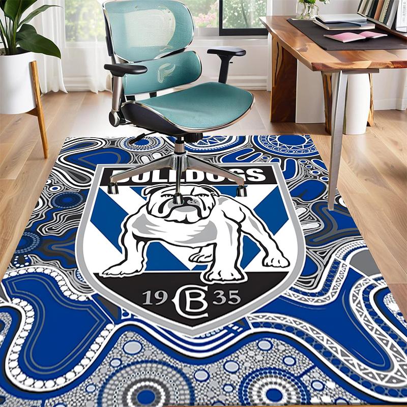 Western Bulldogs Polyester Carpet, Soft Indoor Mat for Office Chair, Living Room, Computer Desk - Decorative Home Office Rug Design