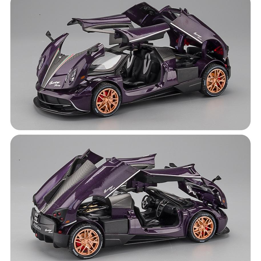 1/22 Scale Huayra Dinastia Supercar Diecast Car Model Toy,Pull Back Vehicle with Sound and Light for Kids Toddler Boys Girls Gift Collection