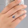 Gorgeous Natural Pear Kyanite Ring Earrings Necklace Set 925 Sterling Silver Real Gemstone Fine Jewelry for Women's Banquet Gift