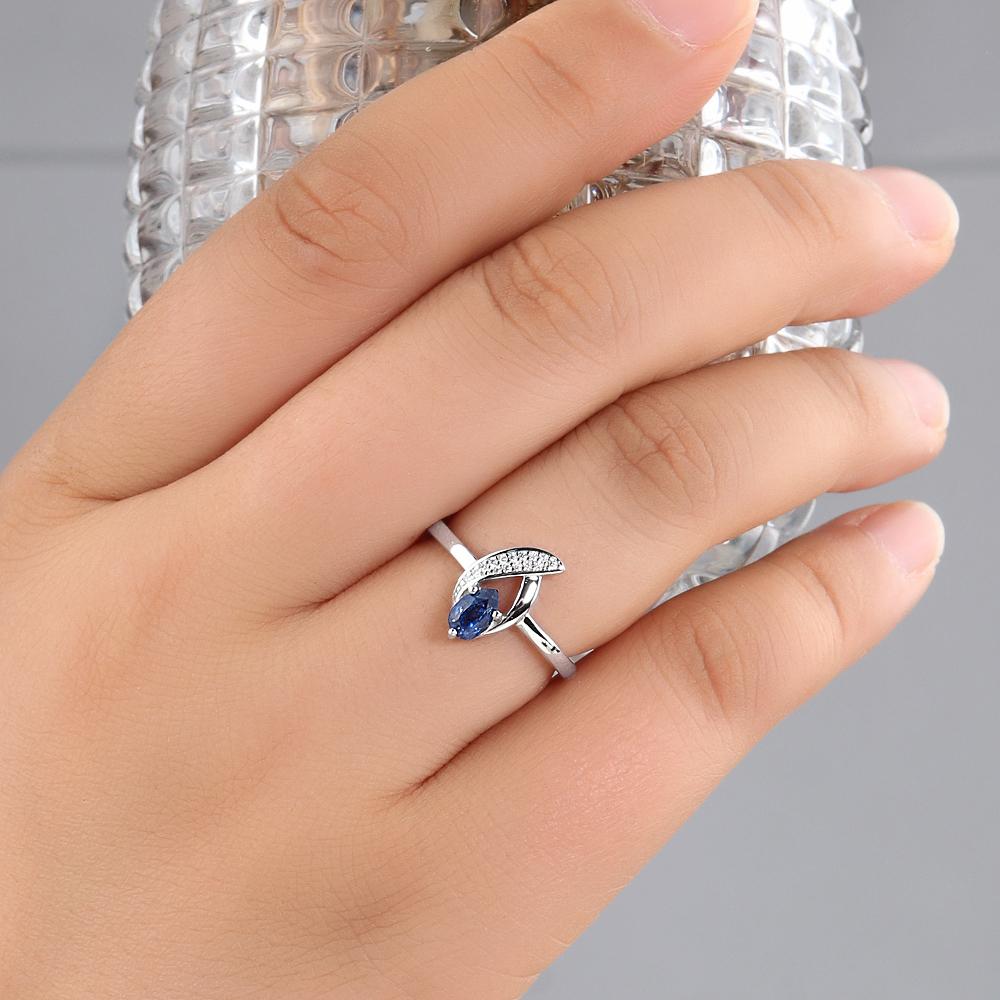 Gorgeous Natural Pear Kyanite Ring Earrings Necklace Set 925 Sterling Silver Real Gemstone Fine Jewelry for Women's Banquet Gift