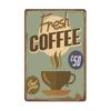 Vintage Fresh Coffee Plaque Metal Tin Sign Retro Drink Coffee Poster Wall Stickers for Cafe Shop Restaurant Home Room Decor