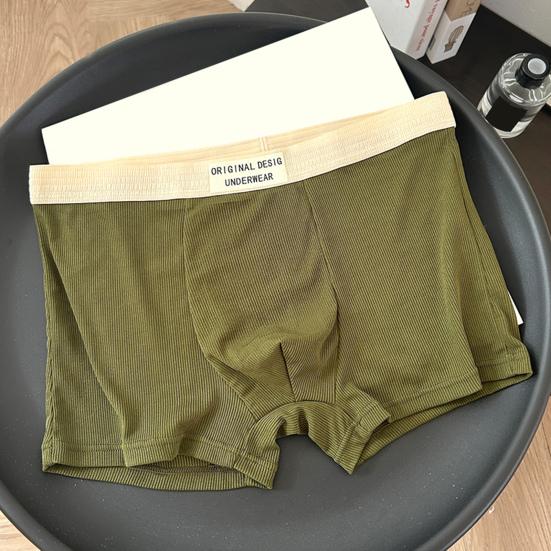 Men Boxer Underwear Mid-rise High Elasticity Shorts Panties Letter Print U-Convex Breathable Underwear Daily Wear