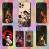Geisha Woman Japanese For iPhone 12,16,11,14,15,17,13,X,Mini,SE,Max,8,7,XR,XS,Plus,Pro,Soft Silicone Black Case