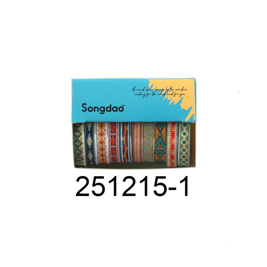 10 Roll Retro Striped Washi Tape Set Masking Tape for Scrapbooking Journal DIY Craft