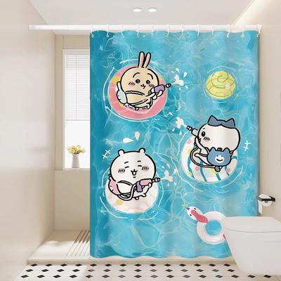 Anime Cartoon Kawaii Chiikawa Hachiware Duschvorhang Badezimmer Wasserdicht Trennwand Sauber Erfrischend Schnelltrocknend Dekor Geschenk