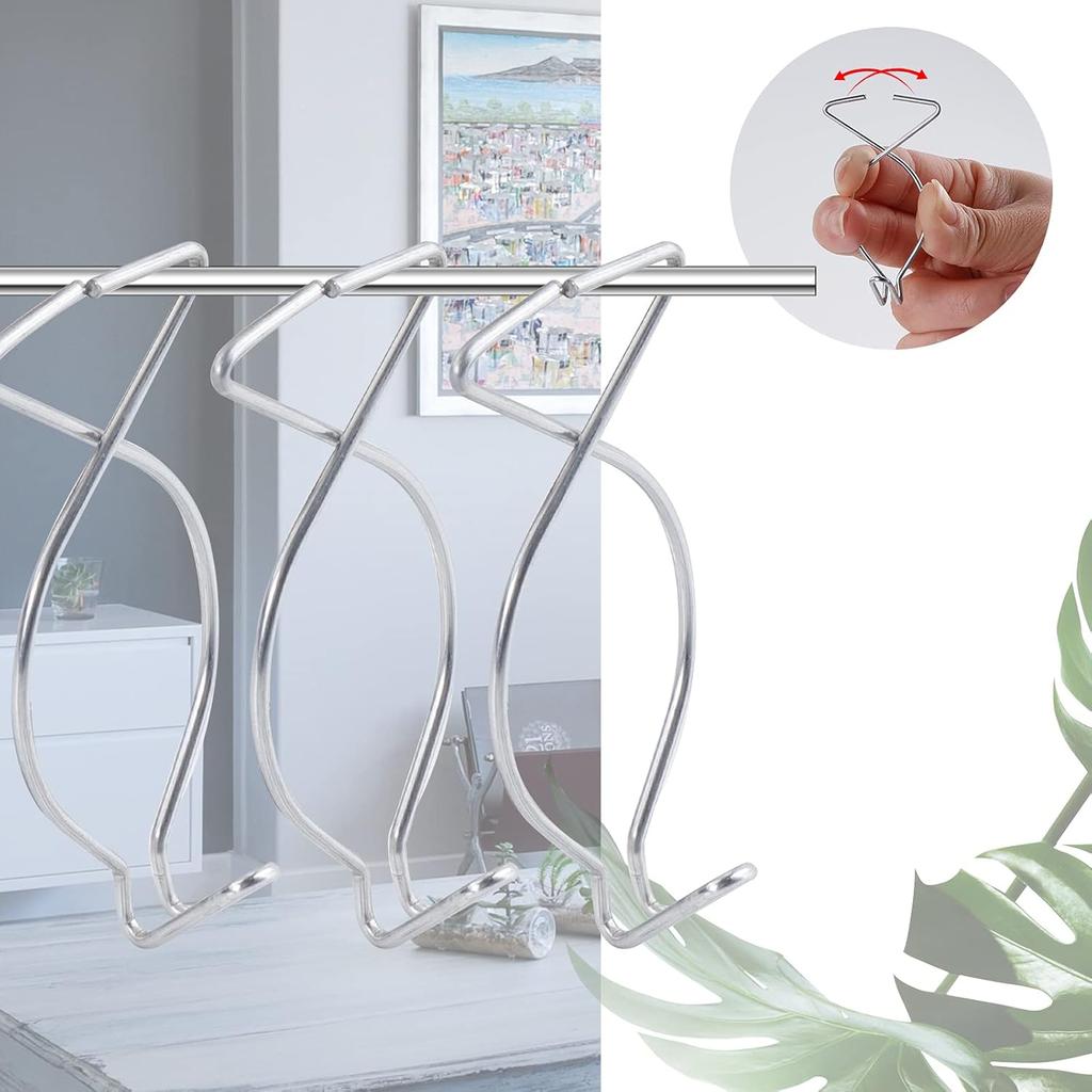 20 Drop Ceiling Hooks for Classrooms & Offices, White Heavy Duty Ceiling Hooks for Hanging Plants & Decorations, Metal T-Bar Hooks for Suspended Drop