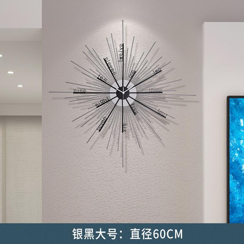 

Nordic Metal Number Wall Clock Round Classic Restaurant Silent Big Wall Clocks Aesthetics Art Living Room Clock Room Decoration