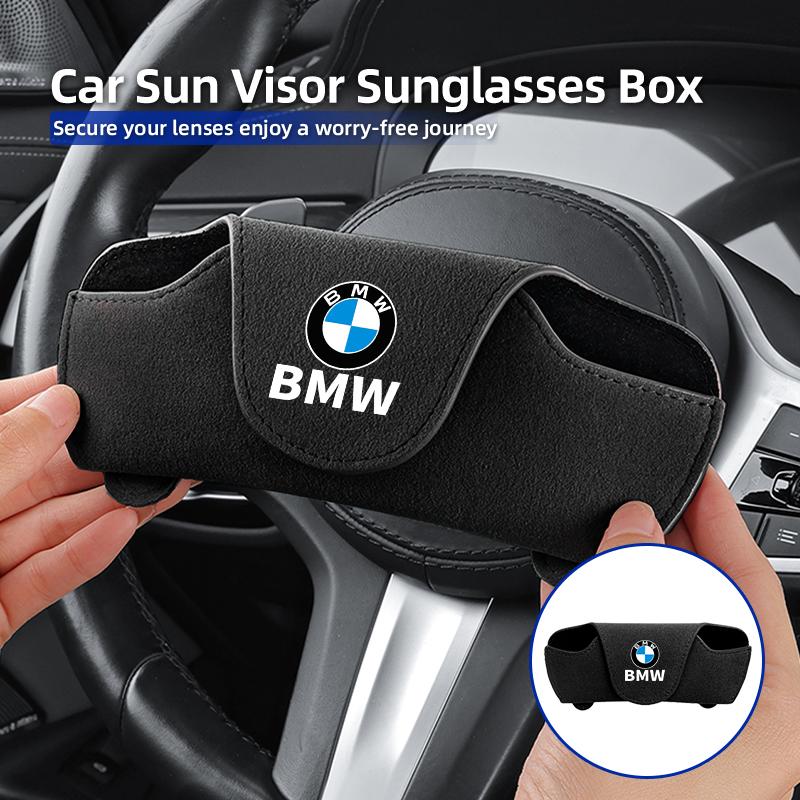 XJVYV1 For BMW 2025 Hot Car Visor Glasses Holder Clip Sunglasses Storage Case Accessories For BMW E90 E60 E46 E39 F30 F10 E87 X3 X4 X5