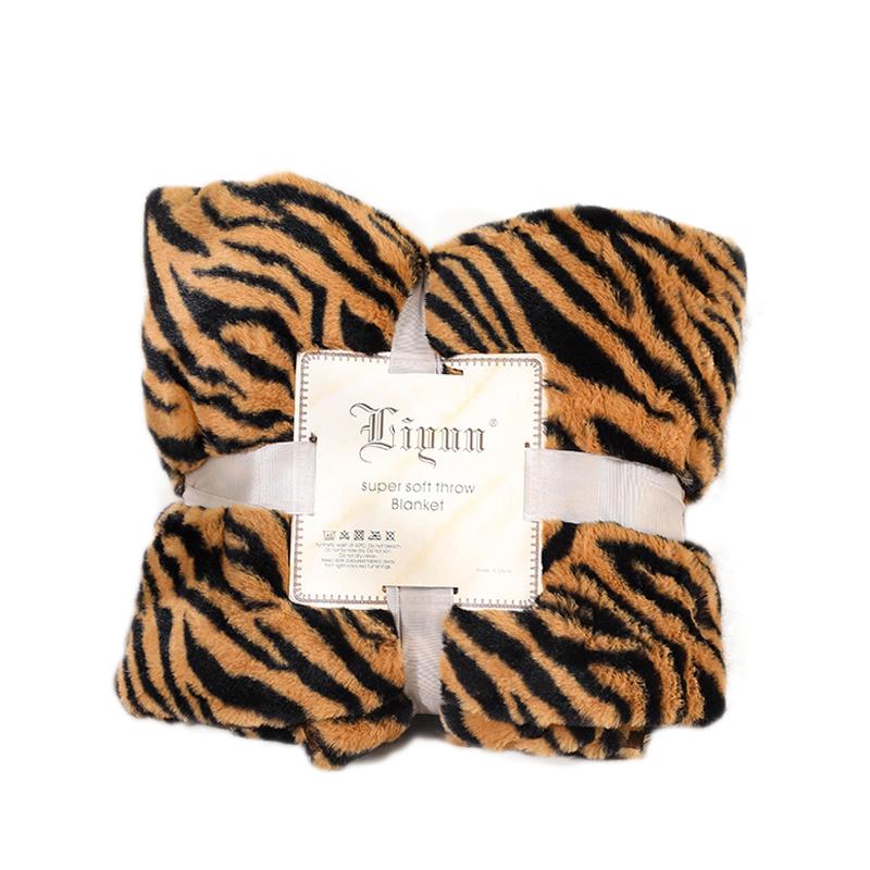 Leopard Print Blanket for Bed Thick Warm 2-Faced Zebra Cow Faux Animal Skin Winter Soft Sofa Throw Blankets Bedspread Bed Cover