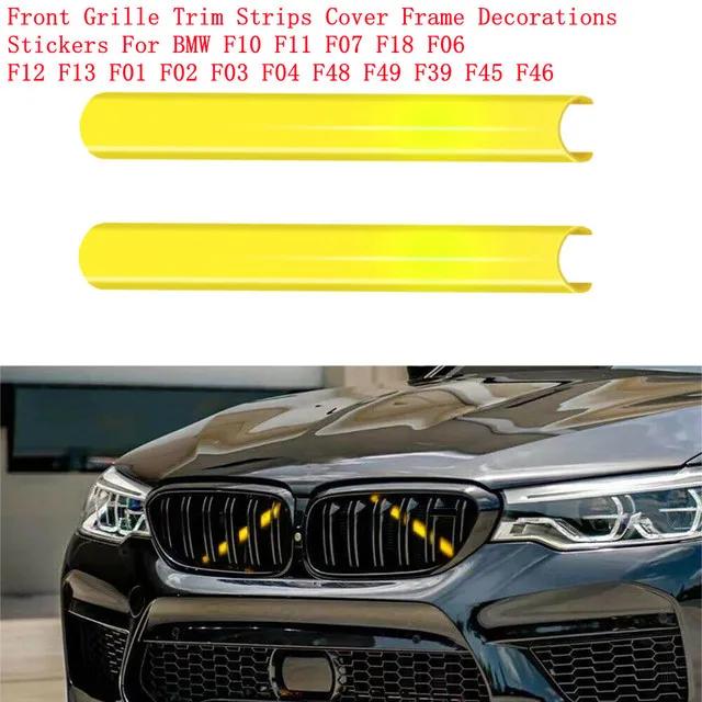 2Pcs Support Grill Bar V Brace Wrap For BMW F30 F31 F32 F33 F34 F01 F02 F03 Front Grille Trim Strips Cover Frame Decor Stickers