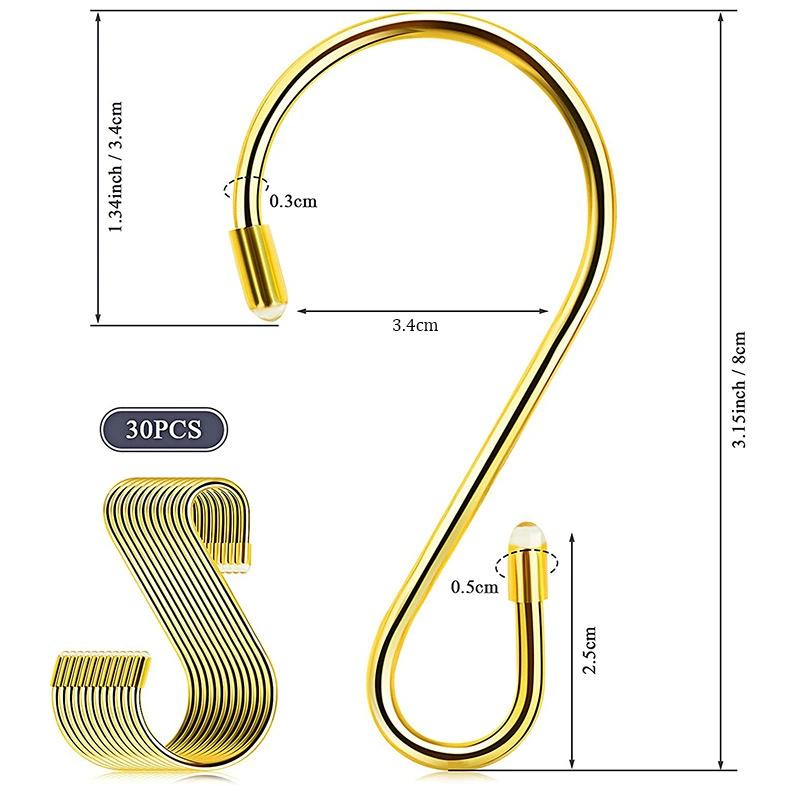 1/5/10/20/30pcs Stainless Steel S-shaped Hooks - Easy Install, Non-slip, Durable Wall Mount Solutions