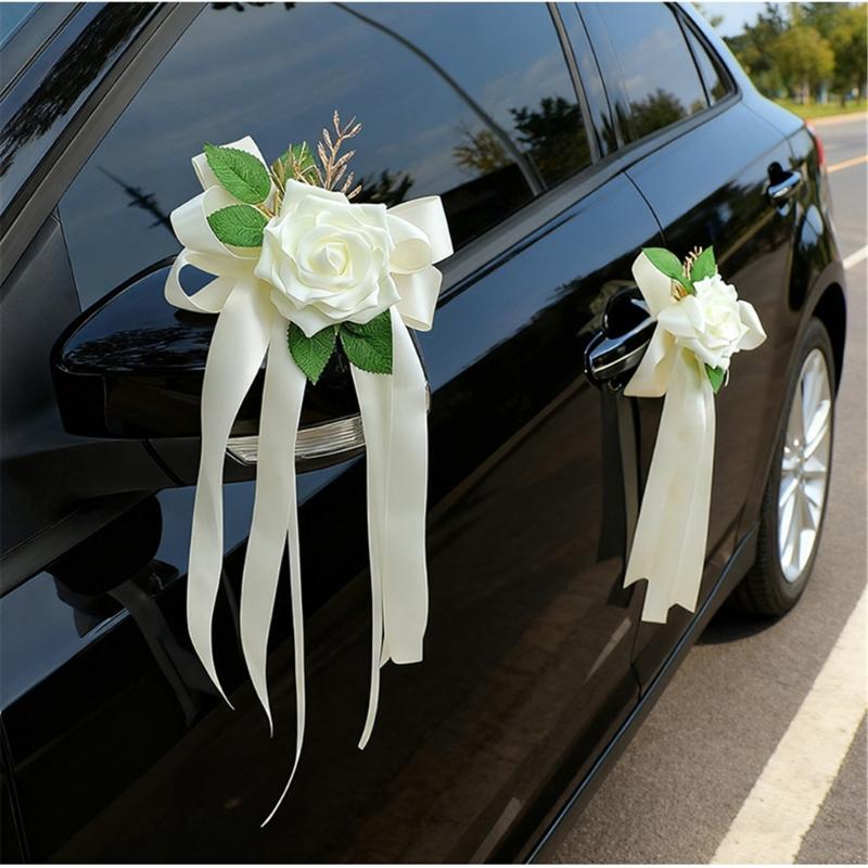 Artificial Floral Arrangement For Wedding Chair Decors Car Ornament Outdoor Ceremony Weatherproof Silk Flower Decoration