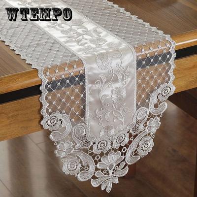 Tovaglia da tavolo da caffè semplice in pizzo bianco con ricamo europeo, bandiera, mobile TV francese, decorazione per matrimoni e feste