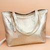 Fashion Casual Women Shoulder Bags Silver Gold Black Crocodile Handbag PU Leather Female Big Tote Bag Ladies Hand Bags Sac