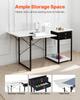 VEVOR Sewing Table, Multipurpose Sewing Machine Table with Drawers, Foldable Side Shelf, Adjustable Shelf, Steel Legs, Computer Desk for Home