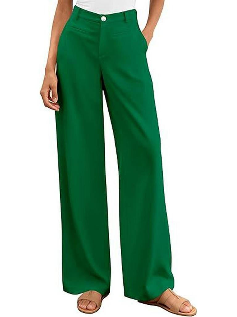 European-American High-Waisted Wide-Leg Women's Suit Pants - Simple Drapey Style for Spring/Summer Business Casual