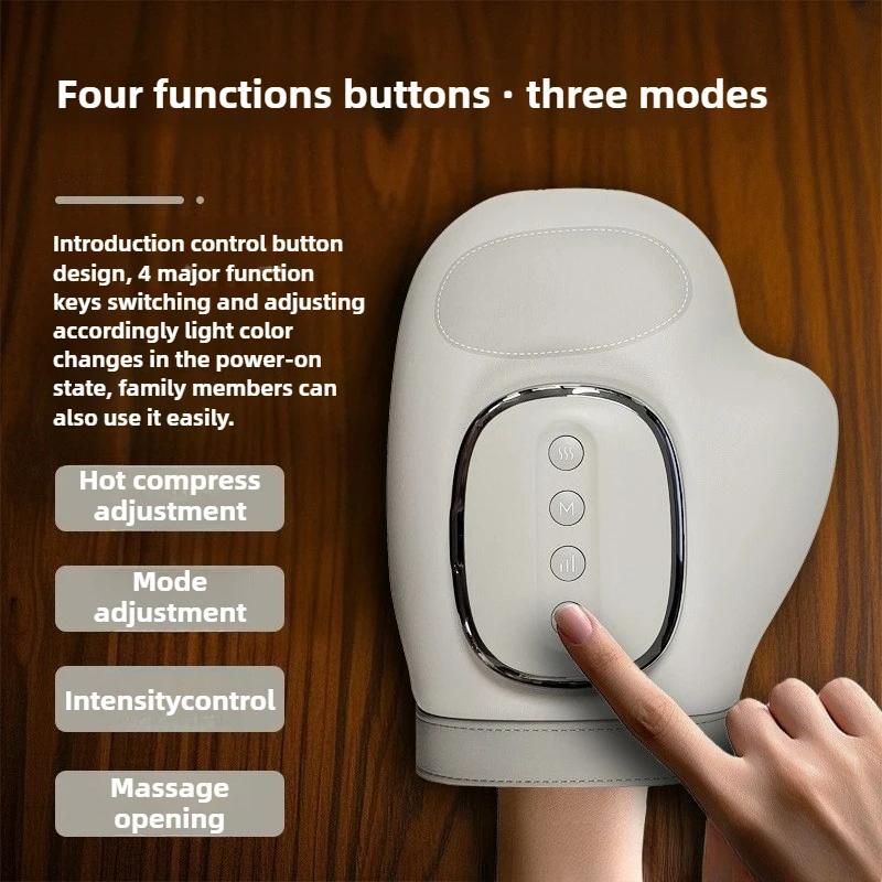 Wireless Electric Hand Massager Air Compression Hot Compress Palm Acupoint Massager Finger Arthritis Numbness Muscle Relaxation