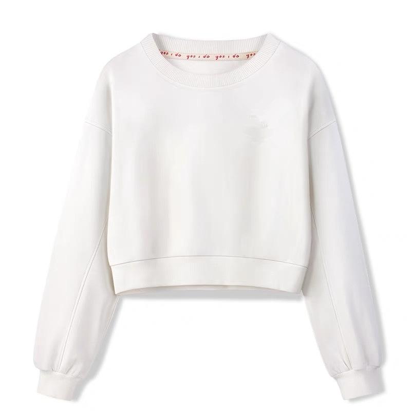 Женская толстовка с капюшоном с длинным рукавом укороченная на флисовой подкладке весна осень зима корейский многослойный топ 2XL 2240₽