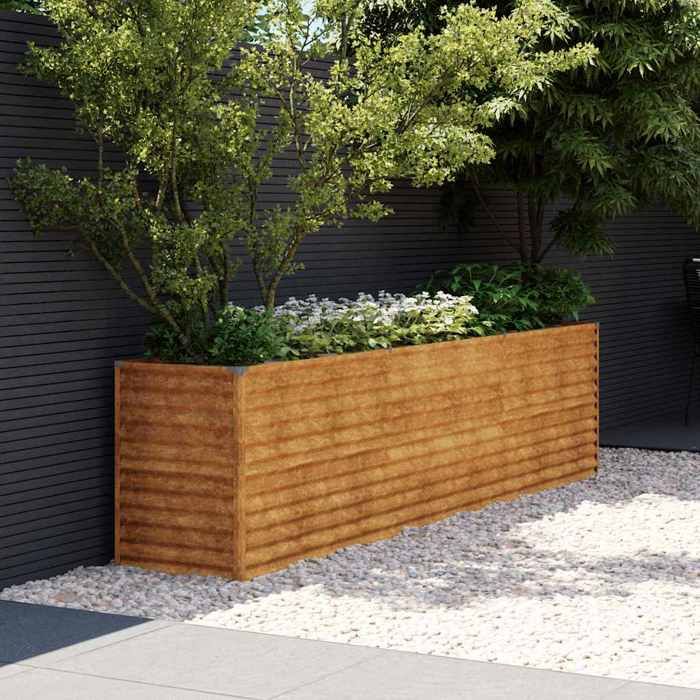 VidaXL Lit surélevé de jardin 291x50x69 cm acier corten 151986