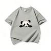 Kids Cotton T Shirt Cute Peeking Panda Print Crew Neck Short Sleeve Tee Casual Breathable Boys Girls Summer Tops
