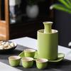 Ceramic Black Pottery Wine Set Mini Wine Cup Japanese Sake Pot Set