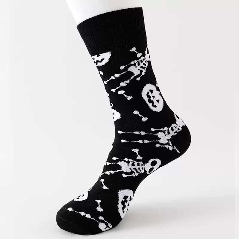 Ladies Fall and Winter Trend Funny Pumpkin Halloween Tube Socks