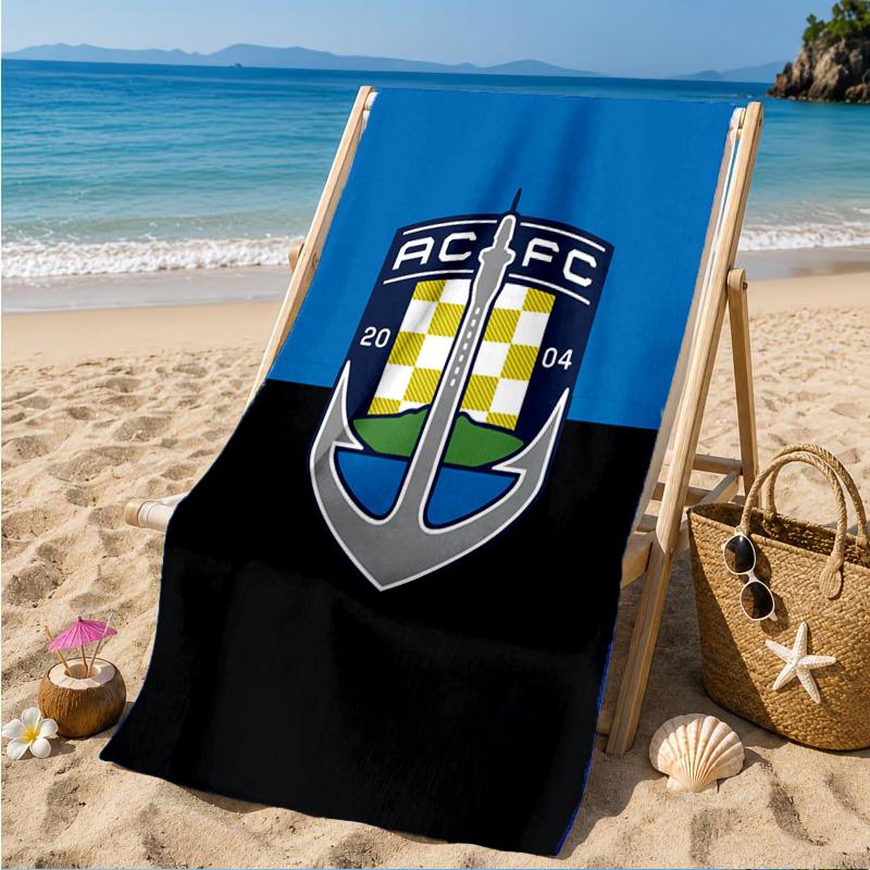 Auck-land Football Club Printed Microfiber Beach Towel, Soft And Absorbent, Quick-Dry, Ideal for Summer Travel, Beach Essential, Swimming Pool