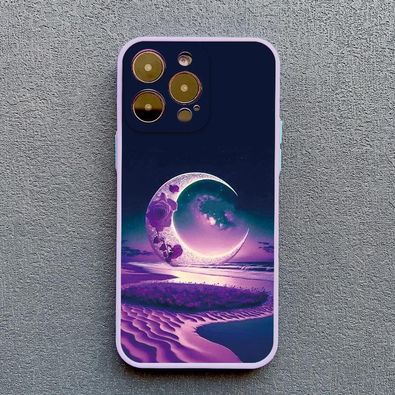 The Starry Night Art Aesthetic Beach Night View Phone Case For iPhone 17 16 15 11 Pro Max Plus XS X XR 13 12 Pro Max Mini Cover