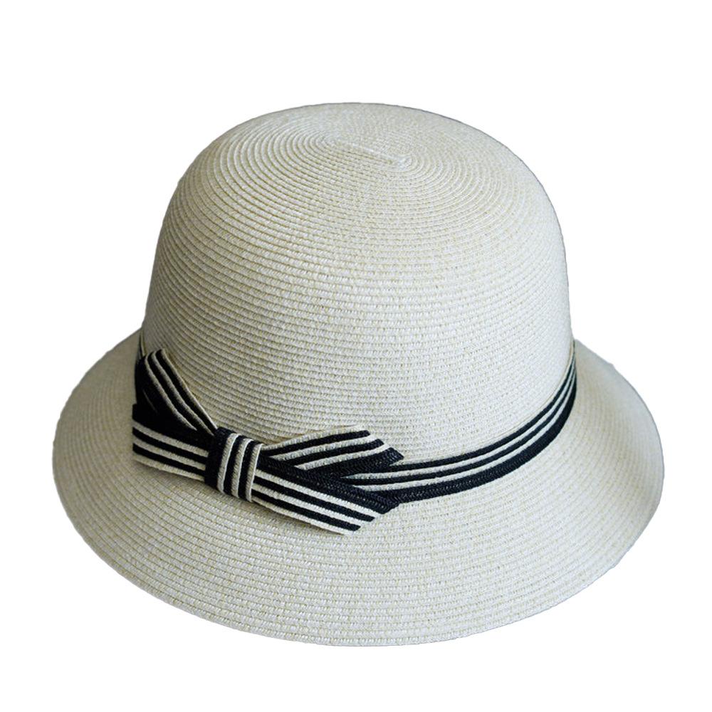 Straw bucket hat straw hat women's summer thin fisherman's visor women's sun hat fashion dome sun hat