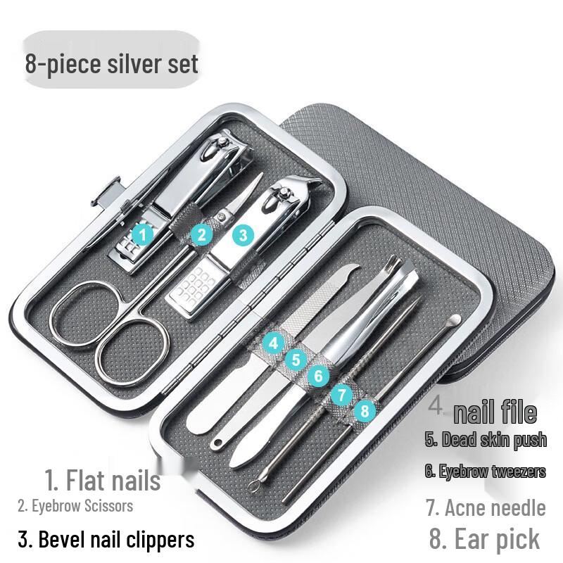 

OIMG 8-Piece Stainless Steel Nail Clipper & Pedicure Set