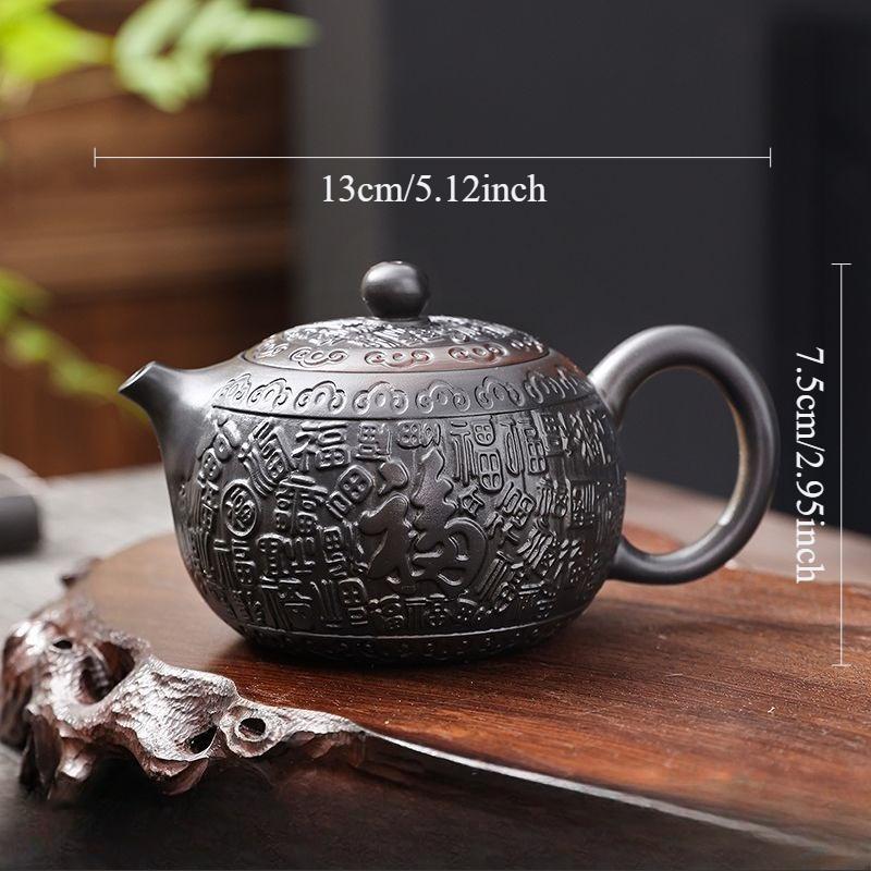 

Purple Pottery Baifu Xishi Pot Home Chinese Relief Teapot Large Capacity Teapot Kung Fu Teaset Accessories Birthday Gift Box Set