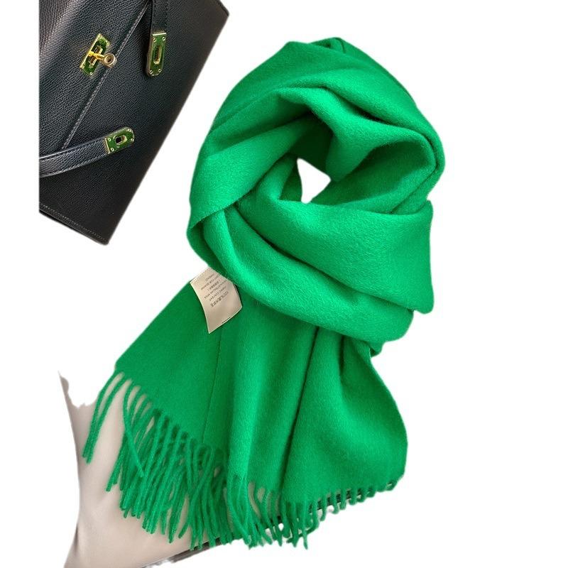 New wool scarf women's winter thickened warm men's shawl couple's fringed fashion cashmere scarf