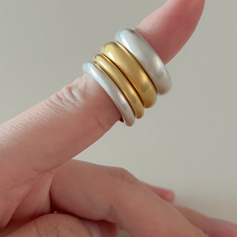 BettyU 925silver 5mm matte engagement ring