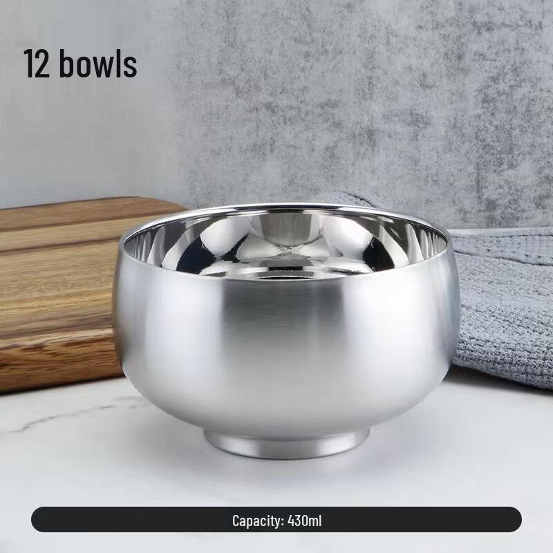 ZISIZ 316L Stainless Steel Double-Layer Insulated Kids Bowl, 2-Pack